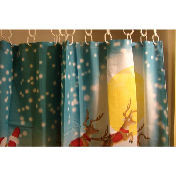 Christmas Shower Curtin Never Used still in package - Picture 2 of 5